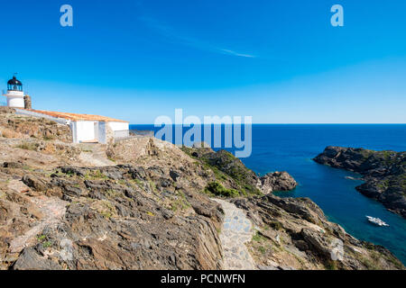 Faro di Cap de Creus sulla Costa Brava nella provincia di Gerona in Catalogna Spagna Foto Stock