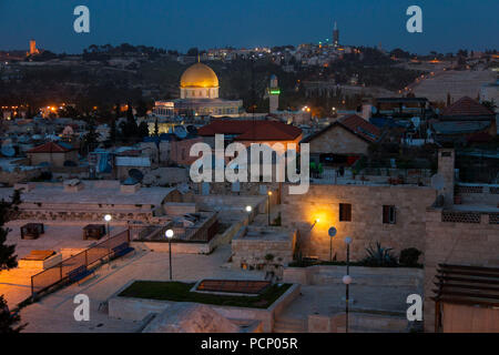 Israele, Gerusalemme, città vecchia, vista della Cupola della roccia, Foto Stock