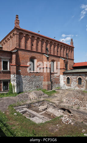 Sito di scavo presso old ebrea ortodossa in sinagoga nel quartiere Kazimierz. Cracovia, Piccola Polonia, Polonia, europa Foto Stock