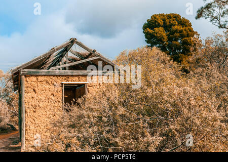 Tribale piccola capanna di fango in outback australiano Foto Stock