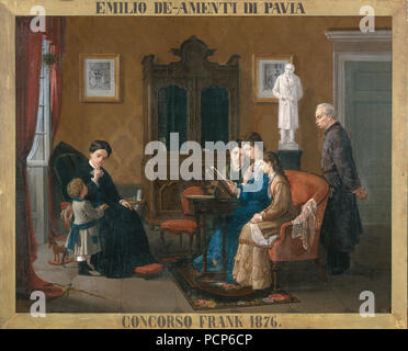 Lettura della famiglia dei Promessi Sposi, 1876. Foto Stock