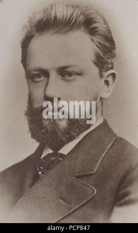 Ritratto del compositore Pyotr Ilyich Tchaikovsky (1840-1893), 1874. Foto Stock