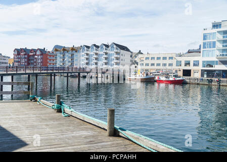 Scena cittadina, Svolvaer, Norvegia Foto Stock