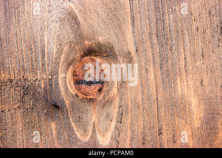 Sfondo - marrone in legno di abete rosso bordo con texture e gnarl - nodo Foto Stock