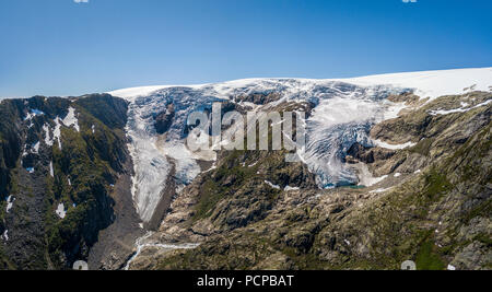 Buarbreen ghiacciaio, una propaggine del grande ghiacciaio Folgefonna in Norvegia Foto Stock