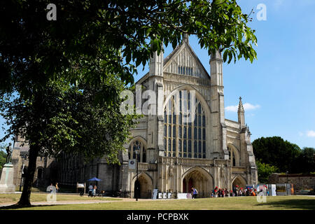 La Cattedrale di Winchester in Hampshire, Inghilterra. Foto Stock