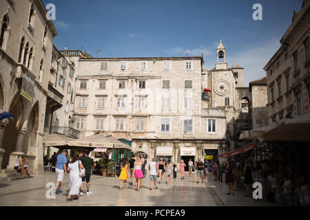 Narodni Square, Split, Croazia, il 22 luglio 2018. Foto Stock