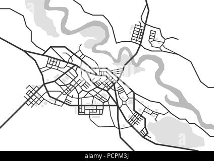 Mappa della città di vettore Illustrazione Vettoriale