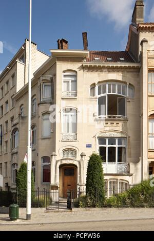 Hotel van Eetvelde, 2 Av. Palmerston, Bruxelles, Belgio, (1898), c2014-2017. Artista: Alan John Ainsworth. Foto Stock