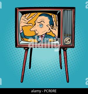 L'uomo all'interno del TV Illustrazione Vettoriale