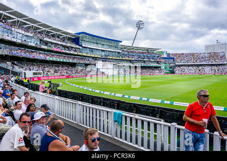 Edgbaston Cricket Ground il giorno 2 dell'Inghilterra vs India test match presi a Birmingham, nel Regno Unito il 2 Agosto 2018 Foto Stock