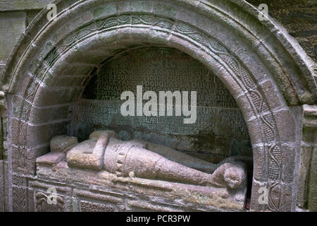 Mausoleo di Duff House. La tomba e recumbent effige del dr Alexander Douglas, prevosto di Banff da 1648 a1650 Foto Stock