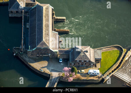 Run-di-fiume power plant nella valle della Ruhr, Ruhr, Hohenstein centrale idroelettrica, Witten, zona della Ruhr, Nord Reno-Westfalia, Germania Foto Stock