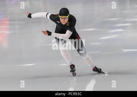 Gabriele Hirschbichler (GER) competiting nel pattinaggio di velocità - Womens' 1000m a i Giochi Olimpici Invernali PyeongChang 2018 Foto Stock
