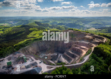 Opere di cava Ebel, Effelberg, Arnsberg, Sauerland, Arnsberg-Neheim, Nord Reno-Westfalia, Germania Foto Stock