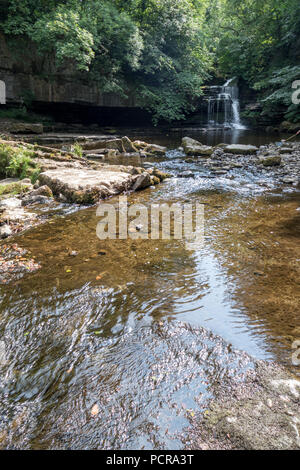 Vista della forza calderone di West Burton nel Yorkshire Dales National Park Foto Stock