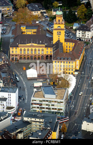 Municipio di Witten con Piazza del Mercato, Witten, zona della Ruhr, Nord Reno-Westfalia, Germania Foto Stock