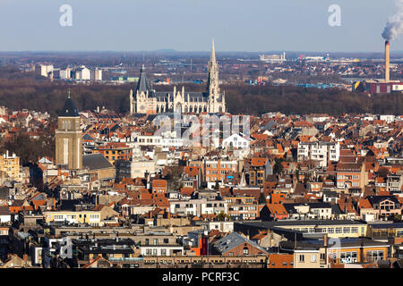 Vista sul mare di case della capitale belga Bruxelles, Foto Stock