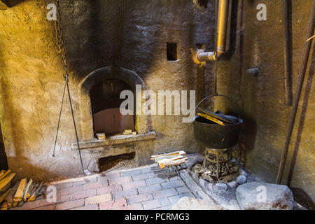 Cucina nella vecchia fattoria Foto Stock