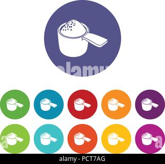 La dose di detersivo set di icone a colori del vettore Illustrazione Vettoriale