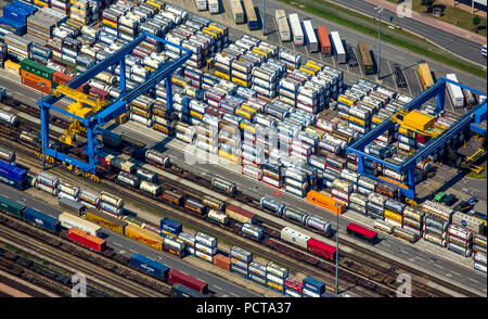 KTL Kombi-Terminal Ludwigshafen, terminale per contenitori, della logistica e della movimentazione del contenitore, contenitori, contenitori di prodotti chimici, Ludwigshafen am Rhein, Renania-Palatinato, Germania Foto Stock