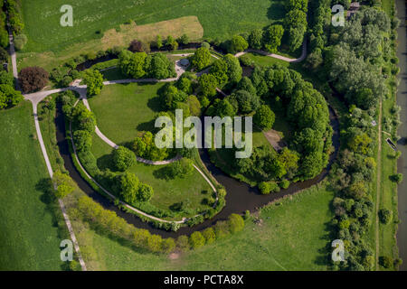 Burghügel Mark (contrassegnare la collina del castello), il nucleo della città di Hamm, Mark Castello, Hamm, la zona della Ruhr, Nord Reno-Westfalia, Germania Foto Stock