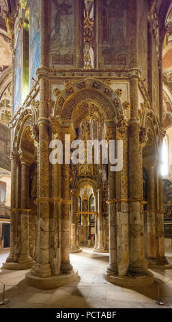 Charola, originale chiesa templare, ottagonale Rotunda, Fortezza di Tomar, Cavalieri Templari castello, Templar, patrimonio UNESCO, Tomar, Santarém distretto, Portogallo, Europa, Convento da Ordem de Christo Foto Stock