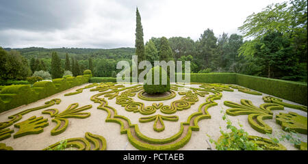 Giardino barocco, giardini restaurati del palazzo, Casa de Mateus, palazzo con ampi giardini, Arroios, Vila Real district, Portogallo, Europa Foto Stock