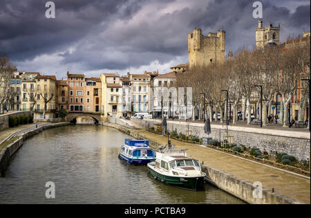 Canal de la Robine in inverno Foto Stock