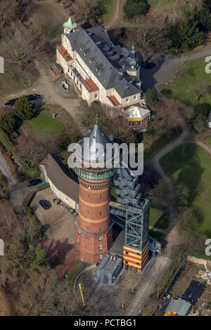 Aquarius Il Museo dell'acqua, ex water tower, Styrum Castello, Mülheim an der Ruhr, la zona della Ruhr, Nord Reno-Westfalia, Germania Foto Stock