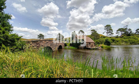 Nuova Zelanda, Hobbiton Movie set Foto Stock