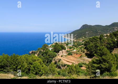 Banyalbufar cittadina sulla costa ovest di Maiorca, SPAGNA Foto Stock