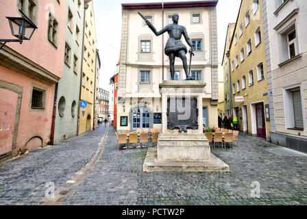 Don Juan de Austria, statua, monumento, Regensburg, Alto Palatinato, Baviera, Germania, Europa Foto Stock