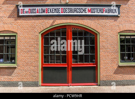Ingresso alla tradizionale fabbrica di senape di Doesburg, Paesi Bassi Foto Stock