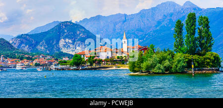 Bellissima Isola dei Pescatori,Lago Maggiore,l'Italia. Foto Stock