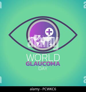 World Glaucoma giorno icona logo design, illustrazione vettoriale Illustrazione Vettoriale