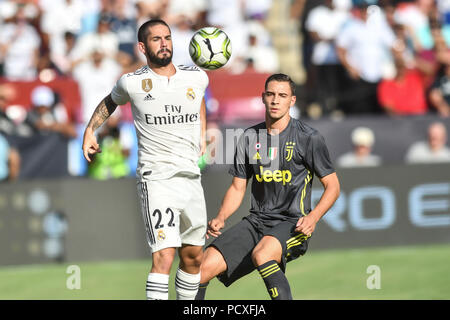 Landover, Maryland, Stati Uniti d'America. Il 4° agosto 2018. Real Madrid centrocampista FRANCISCO ALARCON Romana (22) in azione durante il gioco presso FedExField in Landover, Maryland. Credito: Amy Sanderson/ZUMA filo/Alamy Live News Foto Stock