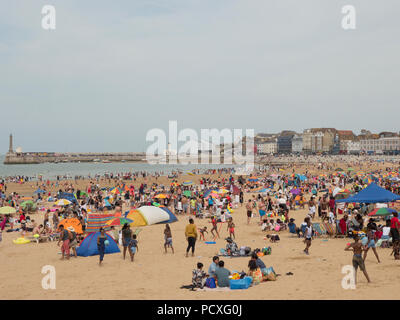 Margate, Regno Unito. Il 4 agosto 2018. spiaggia principale su anima festival weekend. Margate, Regno Unito. Il 4 agosto 2018. Isola di Thanet Kent UK Credit: Martyn Goddard/Alamy Live News Foto Stock