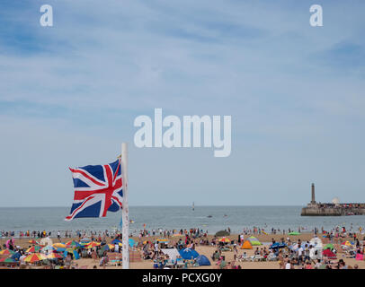 Margate, Regno Unito. Il 4 agosto 2018. spiaggia principale su anima festival weekend. Margate, Regno Unito. Il 4 agosto 2018. Isola di Thanet Kent UK Credit: Martyn Goddard/Alamy Live News Foto Stock