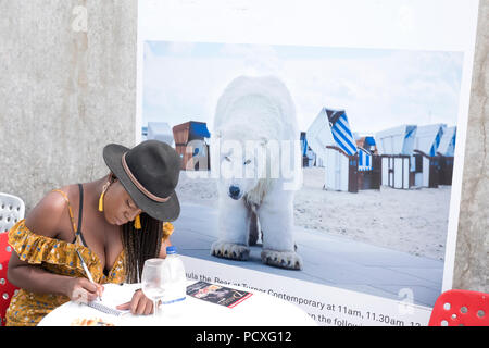 Margate, Regno Unito. Il 4 agosto 2018. spiaggia principale su anima festival weekend. Margate, Regno Unito. Il 4 agosto 2018. Isola di Thanet Kent UK Credit: Martyn Goddard/Alamy Live News Foto Stock