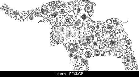 Elefante ornamento indiano Illustrazione Vettoriale