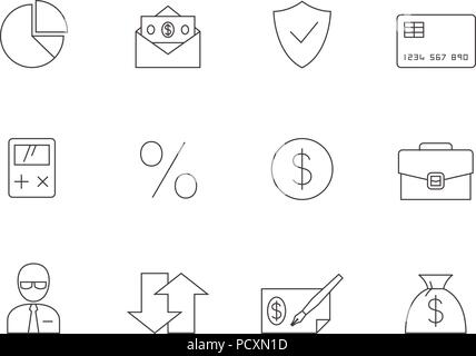 Delineare le icone - Più Finance Illustrazione Vettoriale