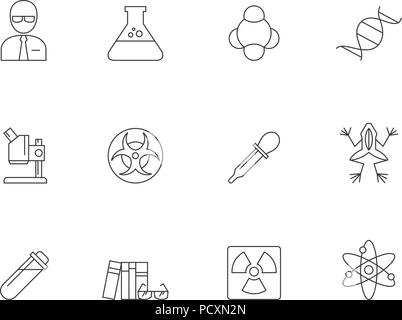 Delineare le icone - Scienza Illustrazione Vettoriale