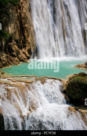 Chiflon cascata, Cascada Velo de Novia, Chiapas, Messico Foto Stock