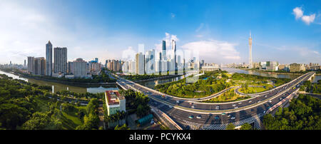 Città di Guangzhou scenario nella provincia di Guangdong Foto Stock