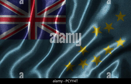 Tuvalu bandiera - Tessuto bandiera di Tuvalu paese, lo sfondo e la carta da parati della sventola bandiera da tessile. Foto Stock