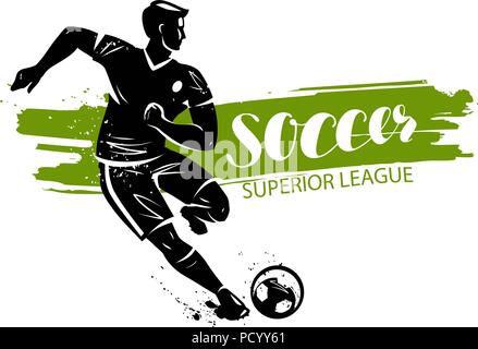 Soccer banner. Sport concept. Illustrazione Vettoriale Illustrazione Vettoriale