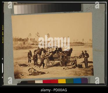 Trapano ambulanza presso la sede principale esercito del Potomac, vicino alla stazione di Brandy, Va., Marzo 1864 Foto Stock