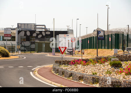 Costruzione di Flamanville 3 centrale nucleare in Normandia, Francia. Se mai finito di esso sarà il più grande del mondo di reattore nucleare, ma è c Foto Stock