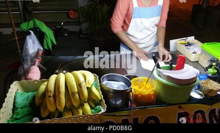 Street carrello banana pancake Foto Stock